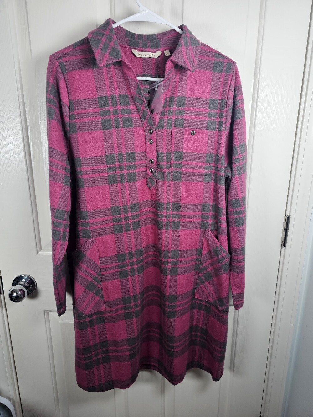Soft Surroundings Paramount Plaid Dress Super Soft Size PL